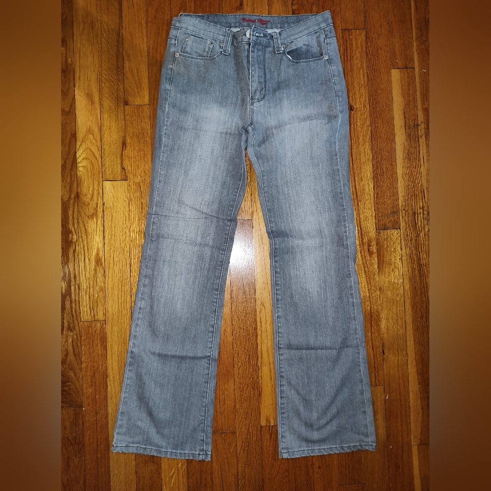 Women's Fabrizio Gianni gray embroidered jeans size 8